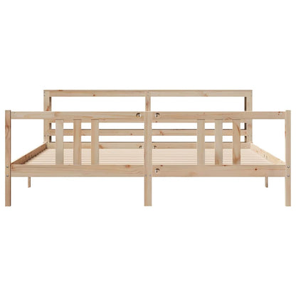 vidaXL Bed Frame with Headboard without Mattress 200x200 cm 4