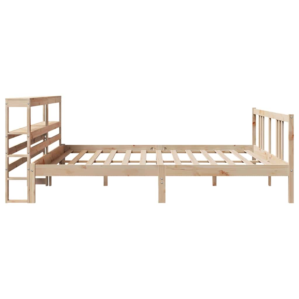 vidaXL Bed Frame with Headboard without Mattress 200x200 cm 5