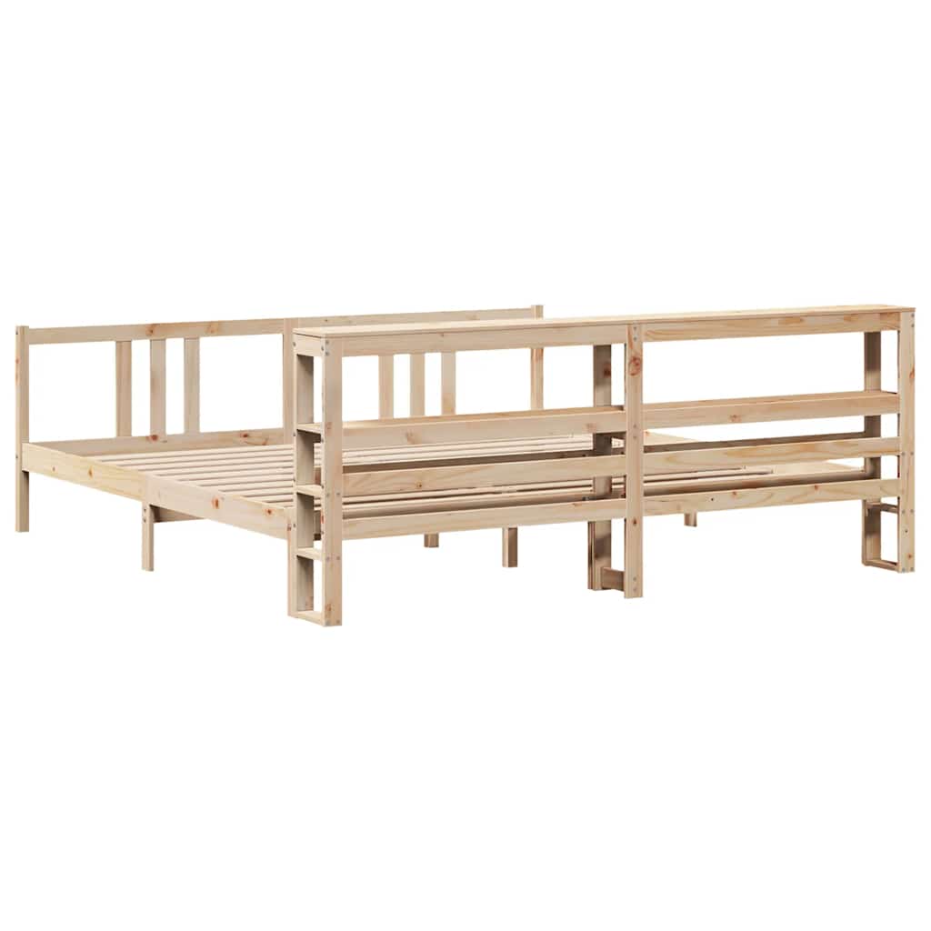 vidaXL Bed Frame with Headboard without Mattress 200x200 cm 6