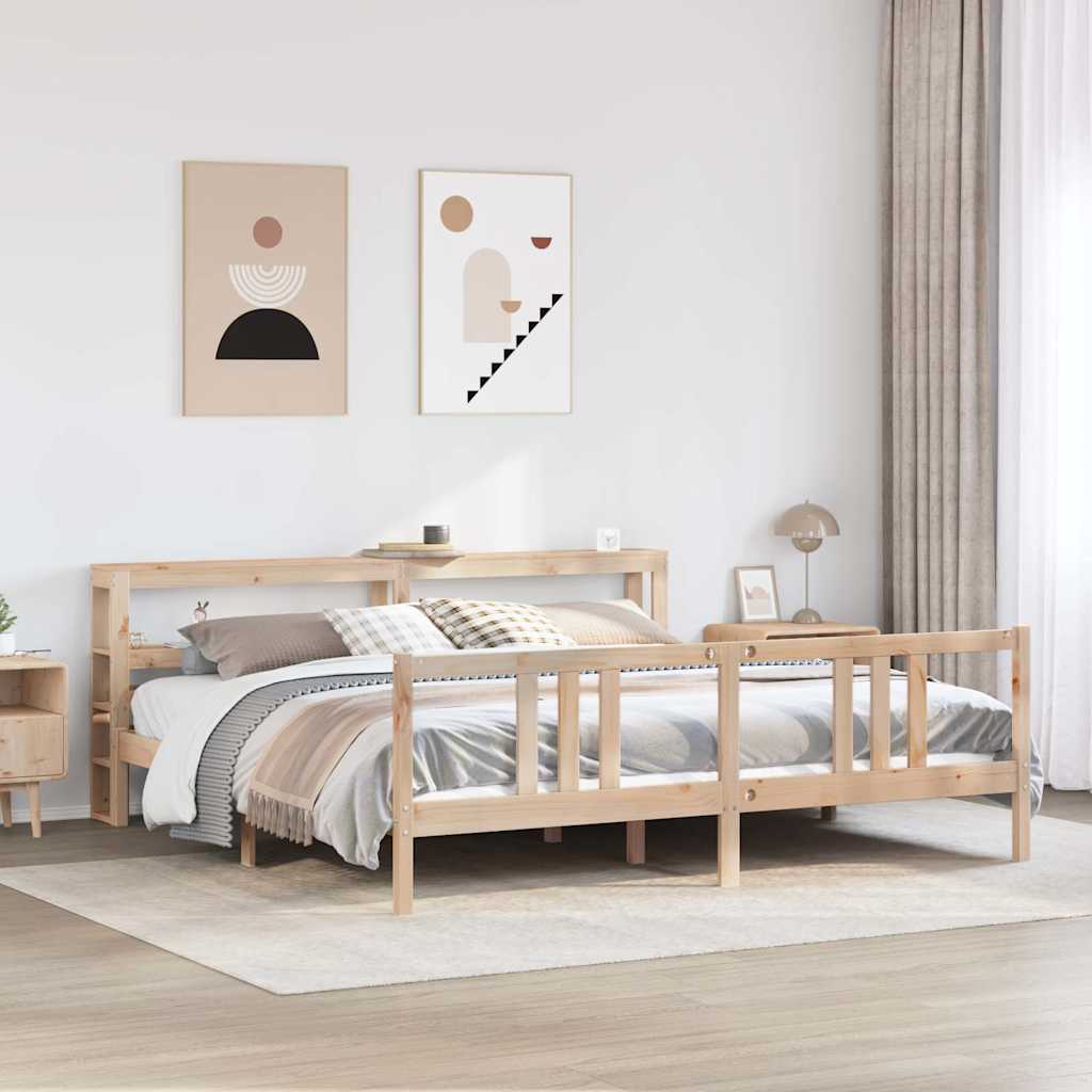 vidaXL Bed Frame with Headboard without Mattress 200x200 cm 1