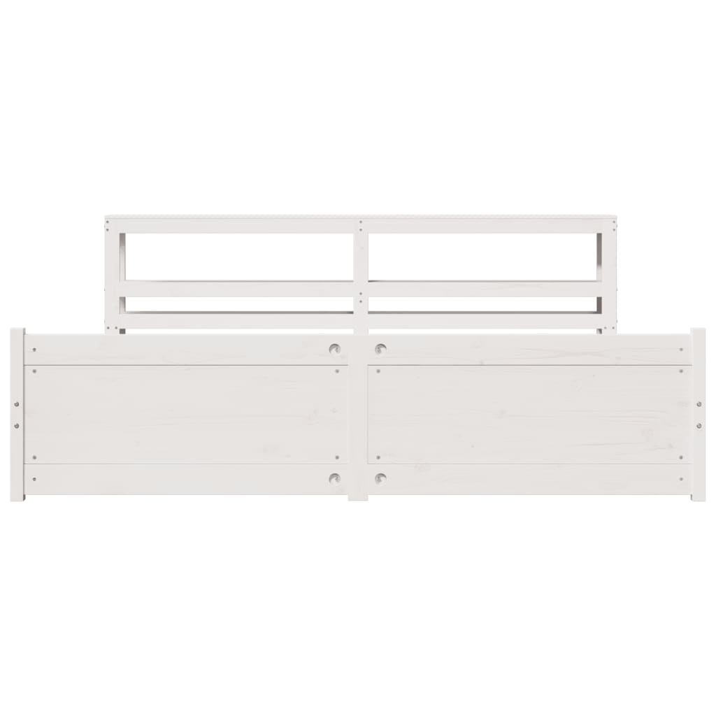vidaXL Bed Frame with Headboard without Mattress White 180x200 cm Super King 4