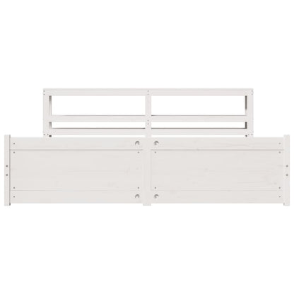 vidaXL Bed Frame with Headboard without Mattress White 180x200 cm Super King 4