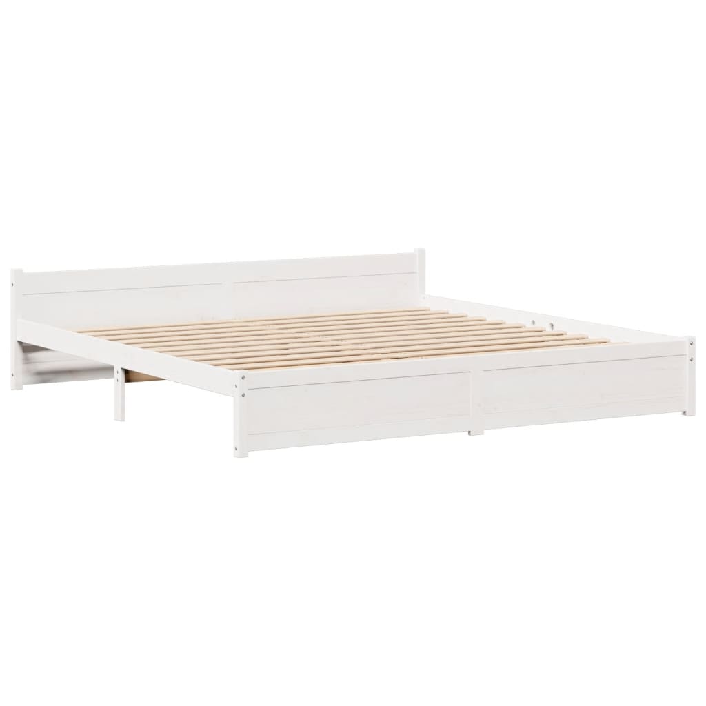 vidaXL Bed Frame with Headboard without Mattress White 180x200 cm Super King 5
