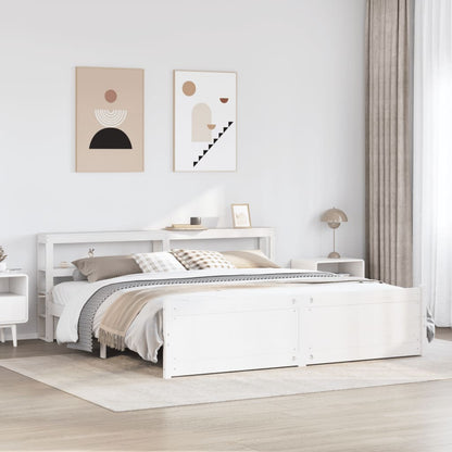 vidaXL Bed Frame with Headboard without Mattress White 180x200 cm Super King 1