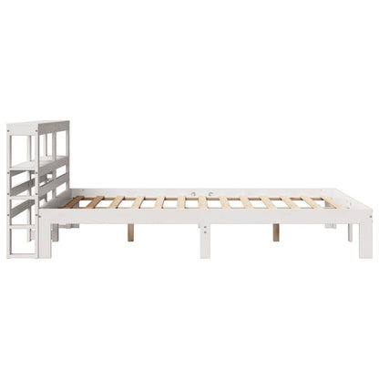 vidaXL Bed Frame with Headboard without Mattress White 150x200 cm 5