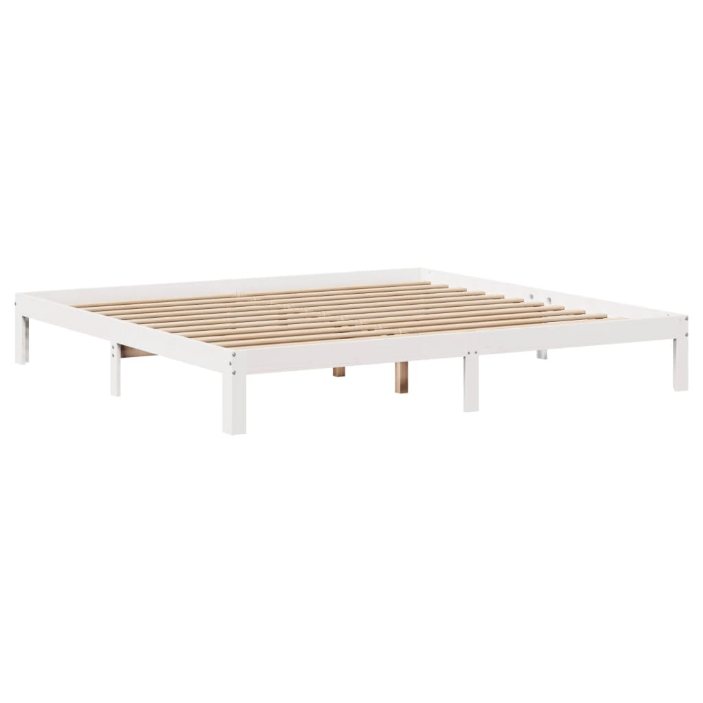 vidaXL Bed Frame with Headboard without Mattress White 180x200 cm 5