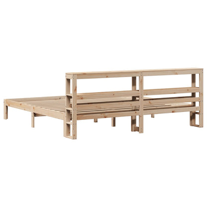 vidaXL Bed Frame with Headboard without Mattress 200x200 cm 6