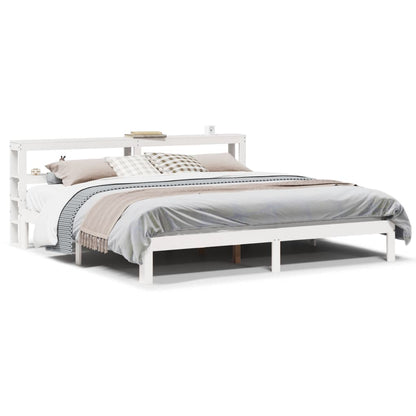 Bed Frame with Headboard without Mattress White 200 cm