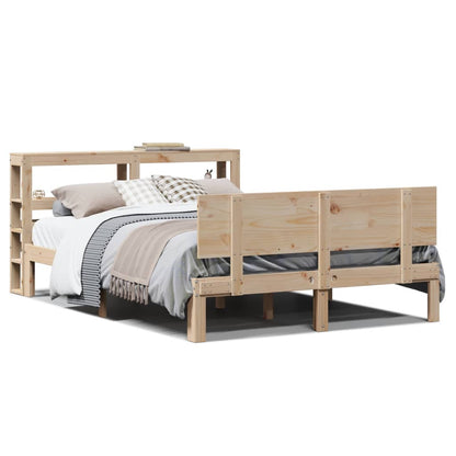 vidaXL Bed Frame with Headboard without Mattress 140x190 cm 2