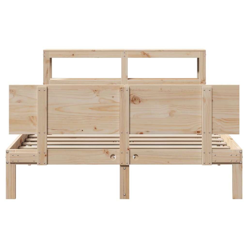 vidaXL Bed Frame with Headboard without Mattress 140x190 cm 4