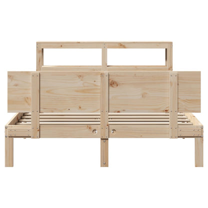 vidaXL Bed Frame with Headboard without Mattress 140x190 cm 4