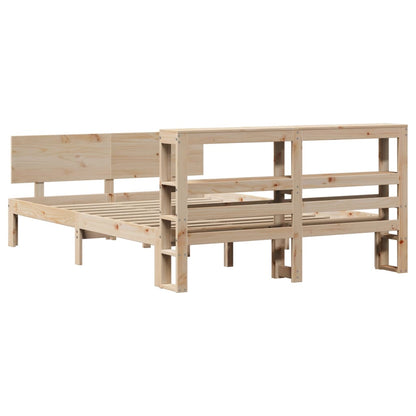 vidaXL Bed Frame with Headboard without Mattress 140x190 cm 6