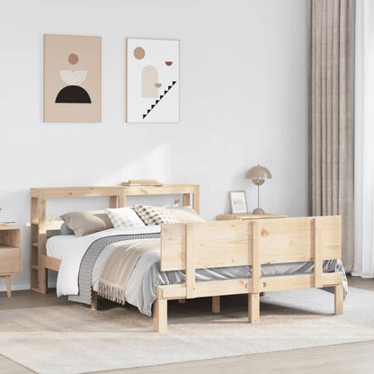 vidaXL Bed Frame with Headboard without Mattress 140x190 cm 1