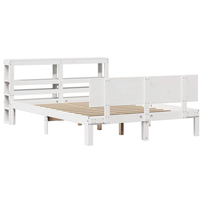 vidaXL Bed Frame with Headboard without Mattress White 120x200 cm 3