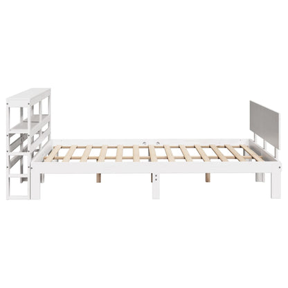 vidaXL Bed Frame with Headboard without Mattress White 120x200 cm 5