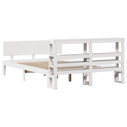 vidaXL Bed Frame with Headboard without Mattress White 120x200 cm 6