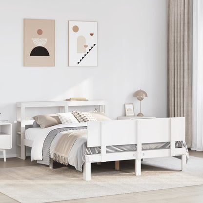 vidaXL Bed Frame with Headboard without Mattress White 120x200 cm 1
