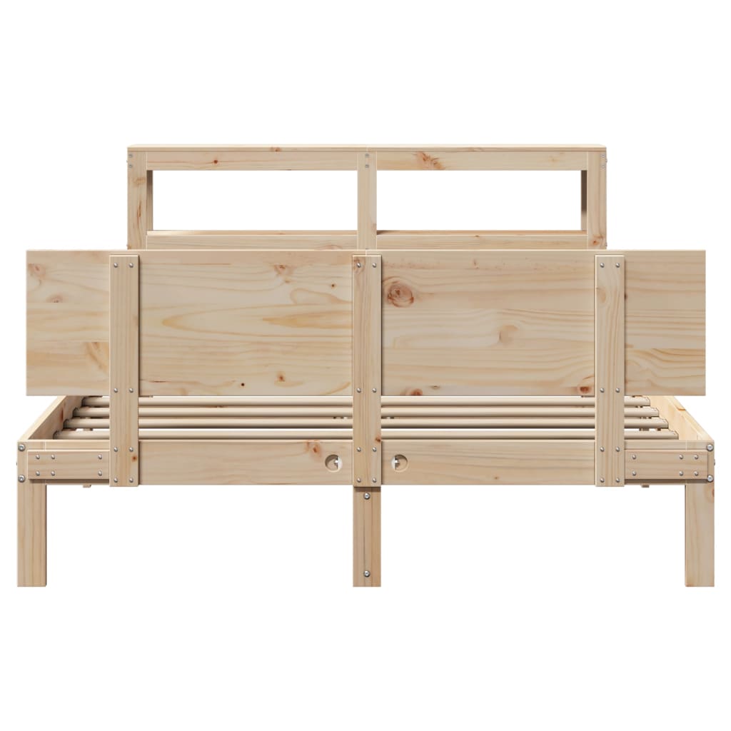 vidaXL Bed Frame with Headboard without Mattress 160x200 cm 4