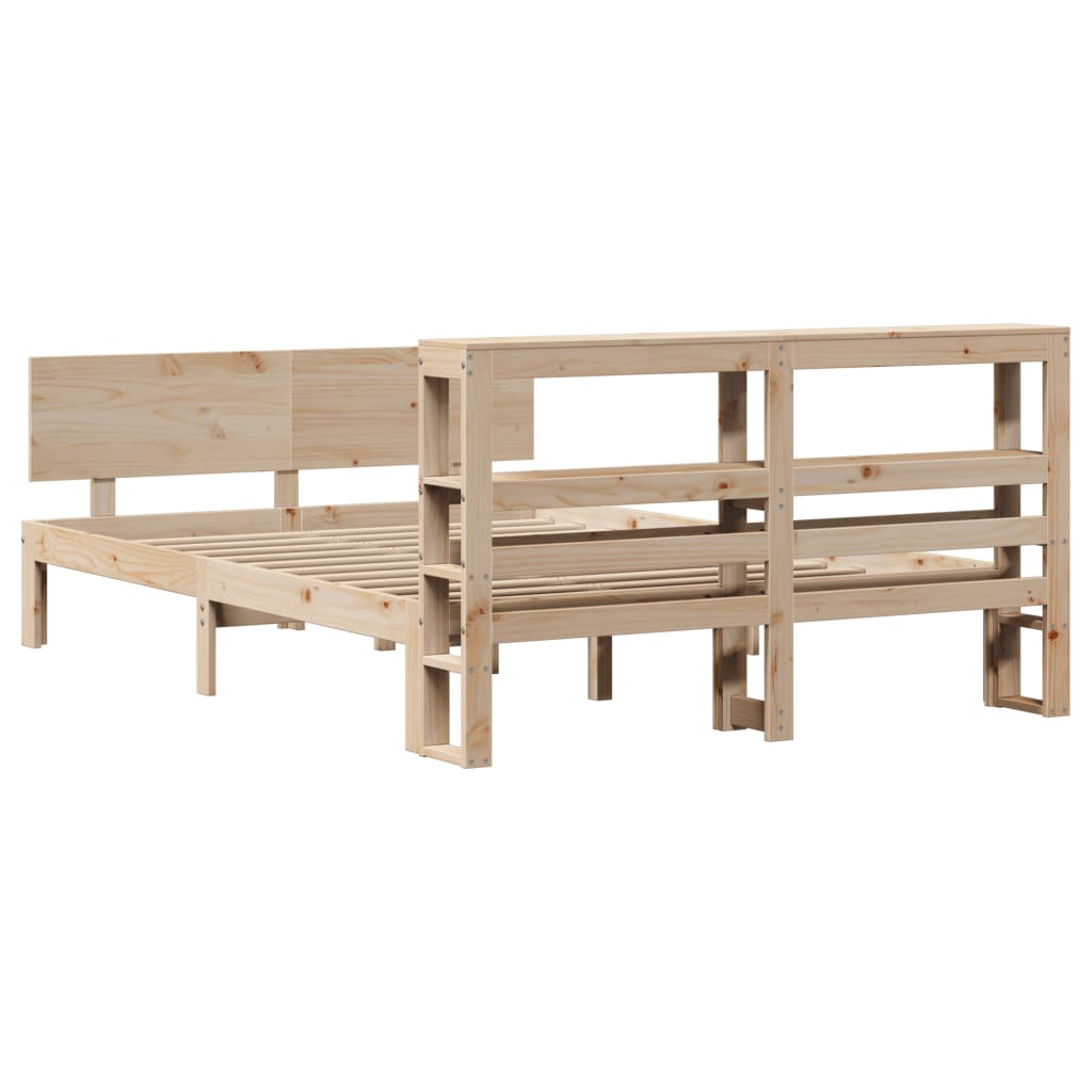 vidaXL Bed Frame with Headboard without Mattress 160x200 cm 6
