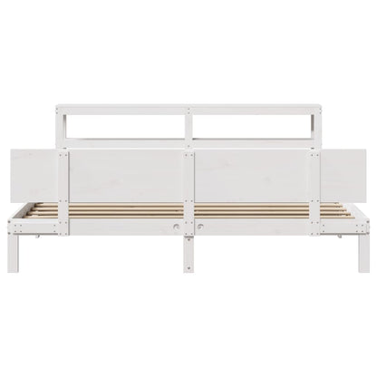 vidaXL Bed Frame with Headboard without Mattress White 200x200 cm 4