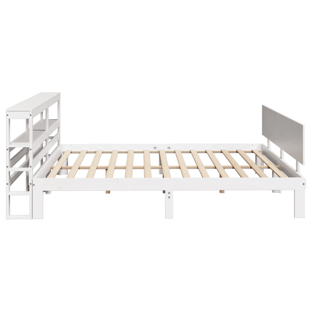 vidaXL Bed Frame with Headboard without Mattress White 200x200 cm 5