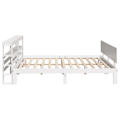 vidaXL Bed Frame with Headboard without Mattress White 200x200 cm 5