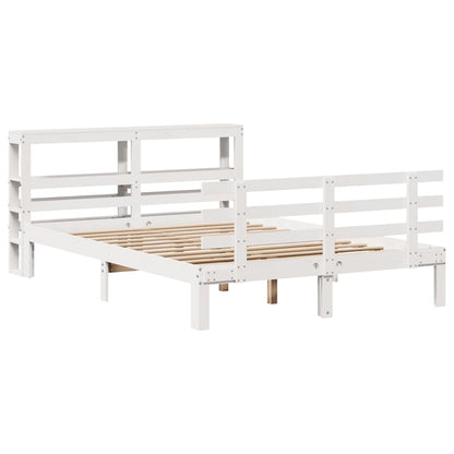 vidaXL Bed Frame with Headboard without Mattress White 120x190 cm Small Double 3