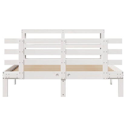vidaXL Bed Frame with Headboard without Mattress White 120x190 cm Small Double 4