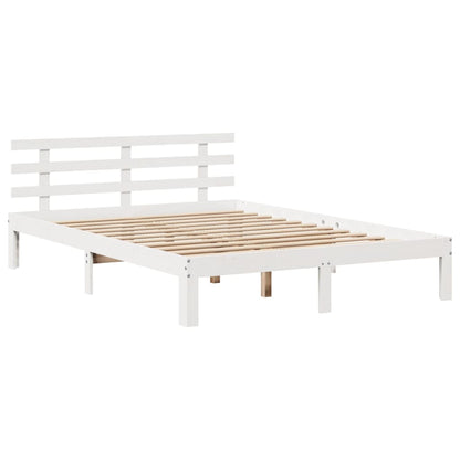 vidaXL Bed Frame with Headboard without Mattress White 120x200 cm 5