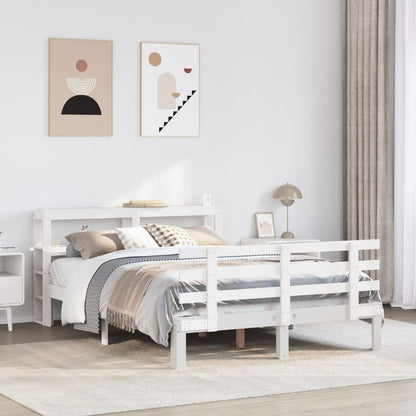 vidaXL Bed Frame with Headboard without Mattress White 120x200 cm 1