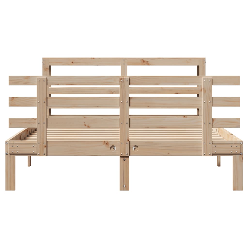 vidaXL Bed Frame with Headboard without Mattress 140x200 cm 4