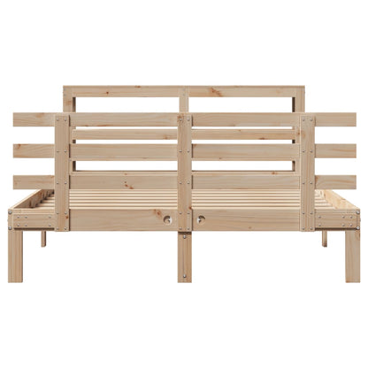 vidaXL Bed Frame with Headboard without Mattress 140x200 cm 4