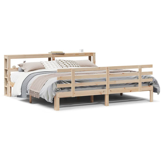 vidaXL Bed Frame with Headboard without Mattress 200x200 cm 2