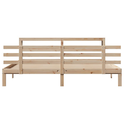 vidaXL Bed Frame with Headboard without Mattress 200x200 cm 4