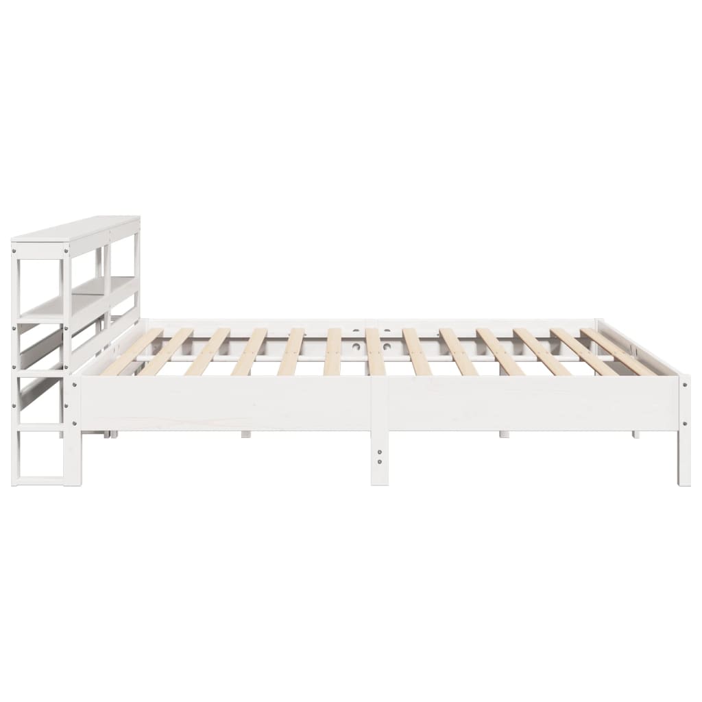 vidaXL Bed Frame without Mattress White 200x200 cm Solid Wood Pine 5