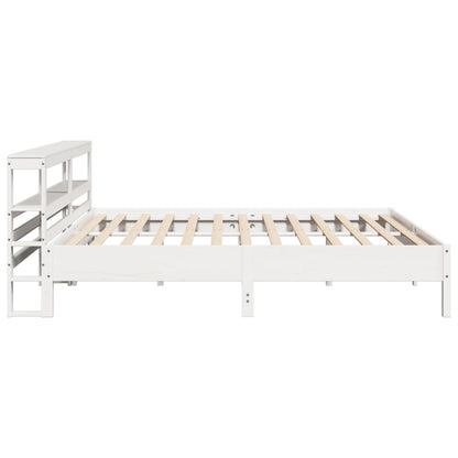 vidaXL Bed Frame without Mattress White 200x200 cm Solid Wood Pine 5