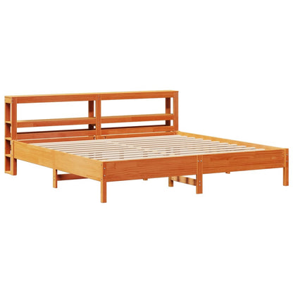 vidaXL Bed Frame without Mattress Wax Brown 200x200 cm Solid Wood Pine 3