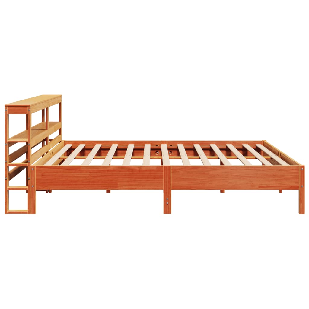 vidaXL Bed Frame without Mattress Wax Brown 200x200 cm Solid Wood Pine 5