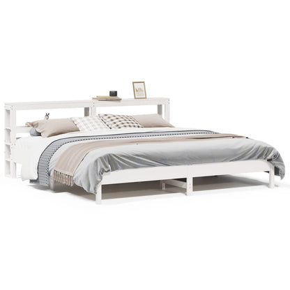 vidaXL Bed Frame without Mattress White 180x200 cm Super King Solid Wood Pine 2