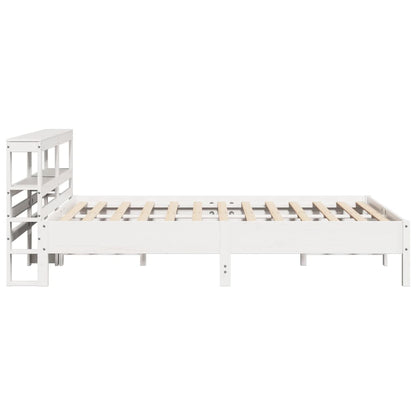 vidaXL Bed Frame without Mattress White 150x200 cm King Size Solid Wood Pine 5