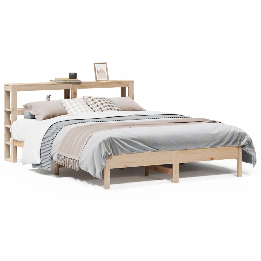 vidaXL Bed Frame without Mattress 140x200 cm Solid Wood Pine 2