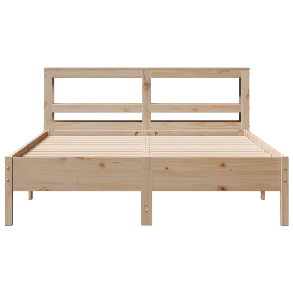 vidaXL Bed Frame without Mattress 140x200 cm Solid Wood Pine 4