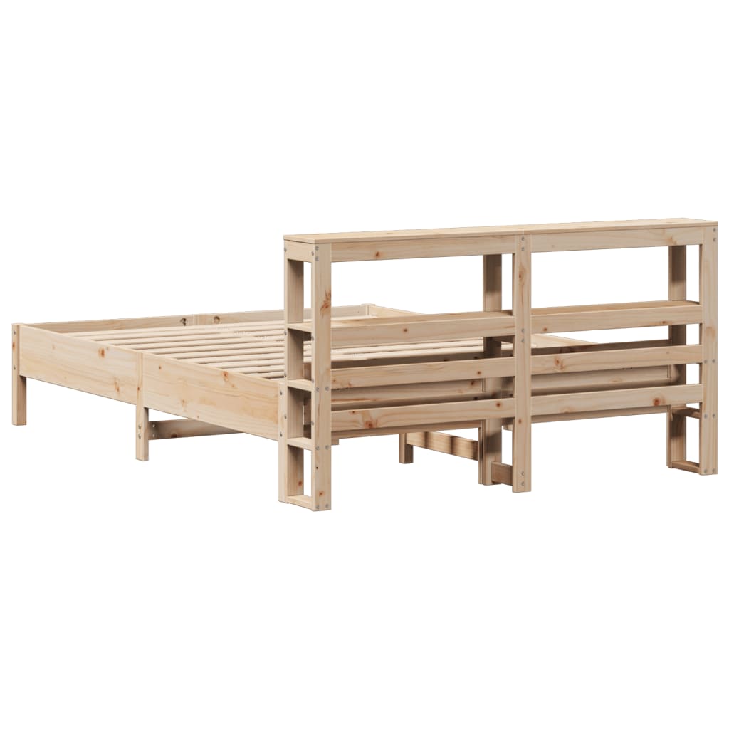 vidaXL Bed Frame without Mattress 140x200 cm Solid Wood Pine 6