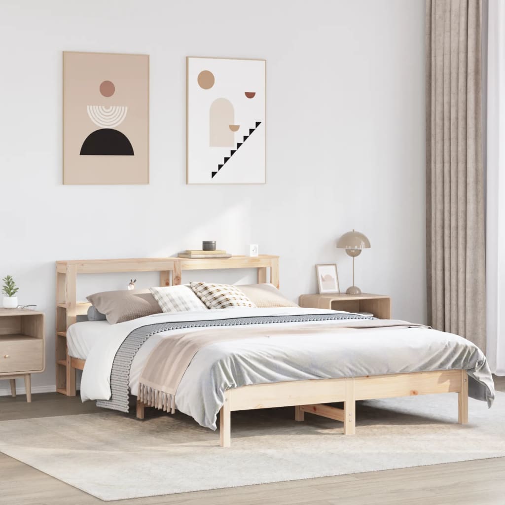 vidaXL Bed Frame without Mattress 140x200 cm Solid Wood Pine 1