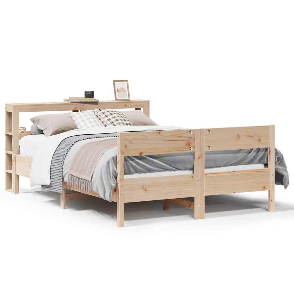 vidaXL Bed Frame without Mattress 140x200 cm Solid Wood Pine 2