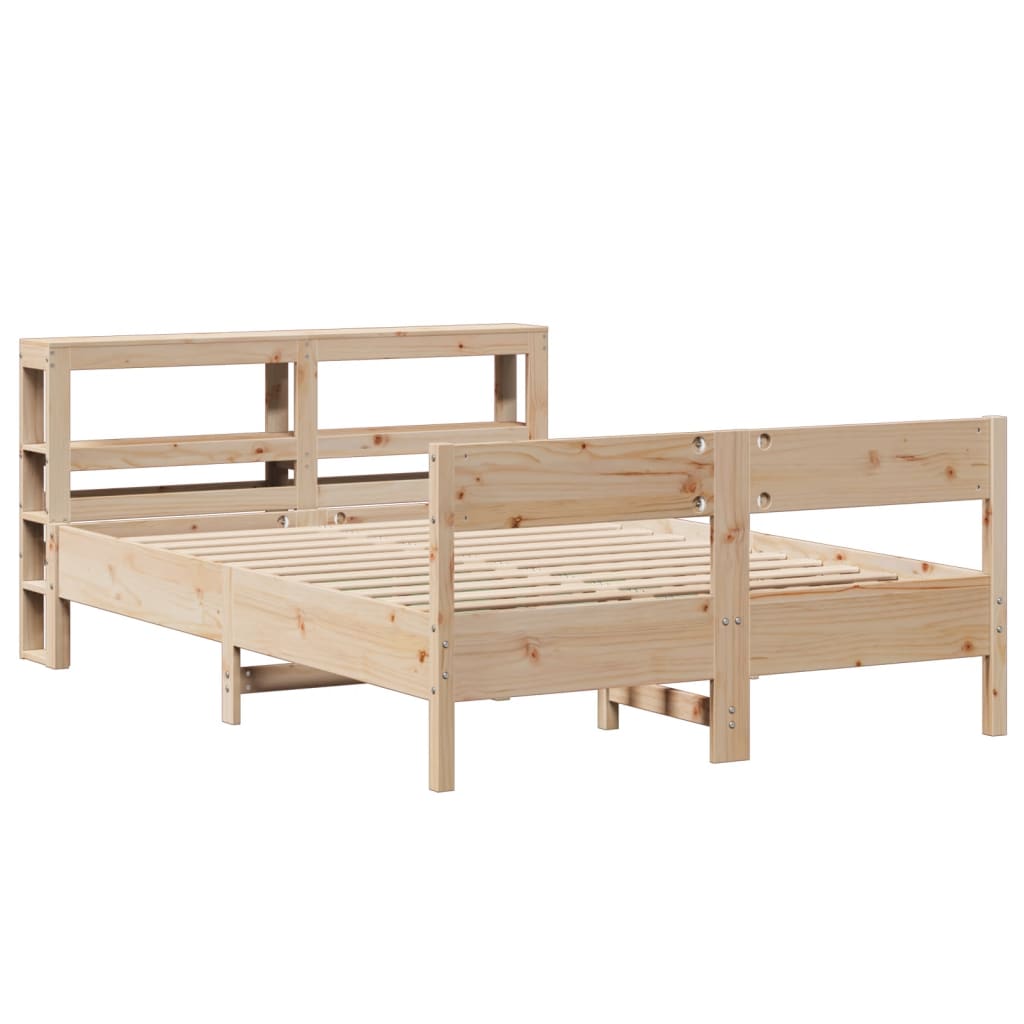 vidaXL Bed Frame without Mattress 140x200 cm Solid Wood Pine 3