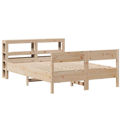 vidaXL Bed Frame without Mattress 140x200 cm Solid Wood Pine 3