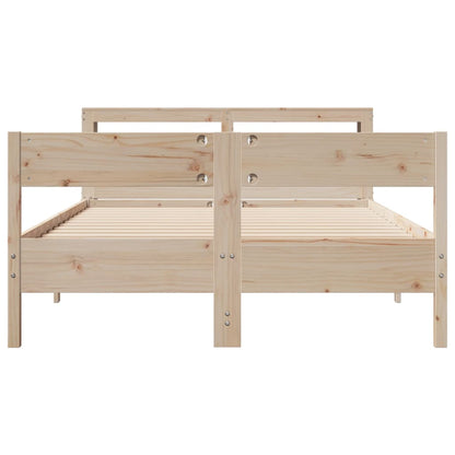 vidaXL Bed Frame without Mattress 140x200 cm Solid Wood Pine 4