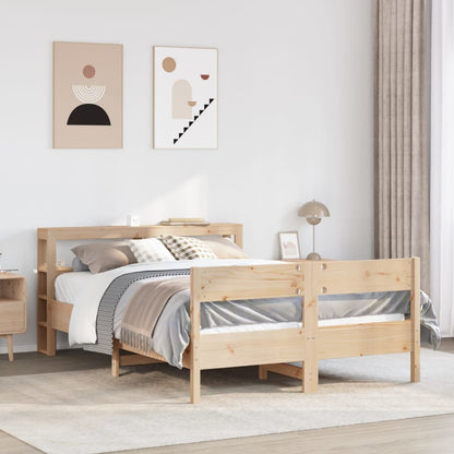 vidaXL Bed Frame without Mattress 140x200 cm Solid Wood Pine 1