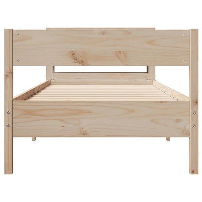 Bed Frame without Mattress Solid Wood Pine Length 190 cm Natural 75 cm
